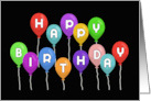 Birthday Card With Colorful Balloons Spelling Out Happy Birthday card