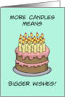 Birthday Card With Birthday Cake More Candles Means Bigger Wishes card