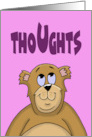 Miss You Card With Cartoon Bear With Thoughts card