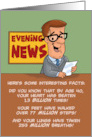 Humorous 40th Birthday With Cartoon Newsman Reading Facts card