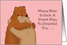 Mother’s Day Card With Cartoon Mama Bear Hugging Their Cub card