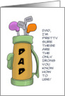 Humorous Father’s Day With Cartoon Golf Clubs Only Iron You Know card