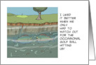 Humorous Golf Birthday With Fish In A Lake With Golf Clubs card