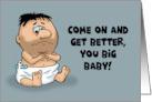 Humorous Get Well Card With Cartoon Adult Man In Diaper card