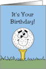 Humorous Birthday With Cartoon Golf Ball It’s Time To ParTee card