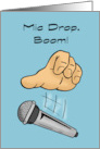 Blank Note Card With Mic Drop Cartoon Image Mic Drop Boom card