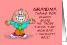 Grandparents Day For Grandma Thanks For Always Giving Me Those card