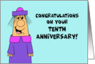 Humorous 40th Birthday Congratulations On Your Tenth Anniversary card
