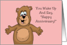 Couple Anniversary You Wake Up And Say Happy Anniversary She Says card
