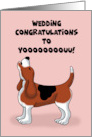 Humorous Wedding Congratulations With Cartoon Beagle card
