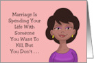 Marriage Congratulations With Black Cartoon Woman Spending Your Life card