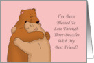 30th Anniversary For Spouse With Cartoon Bears Hugging card