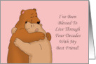 40th Anniversary For Spouse With Cartoon Bears Hugging card