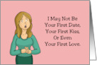 Love Romance With Cartoon Woman I May Not Be Your First Kiss card