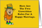 Humorous Anniversary Here Are The Two Unwritten Rules card