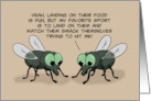 Humorous Hello With Two Flies Watch Then Smack Themselves card