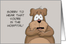 Get Well With Cartoon Dog Sorry To Hear You’re In The Hospital card