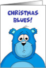 Missing You At Christmas With Blue Cartoon Bear Christmas Blues card