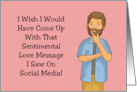 Humorous Girlfriend Birthday With Cartoon Man I Wish I Had Come Up card