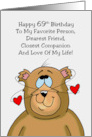 69th Birthday Card For Wife Closest Companion Love Of My Life card