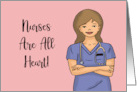 School Nurse Day For With Nurse In Scrubs Nurses Are All Heart card