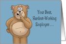 Humorous Boss’s Day With Cartoon Bear Your Best Hardest Working card