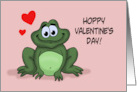 Cute Valentine With Cartoon Frog Hoppy Valentine’s Day card