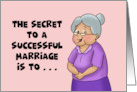 Adult Marriage Congratulations Secret To A Successful Marriage card