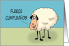 Birthday With Cartoon Sheep Fleece Cumpleanos In Spanish card