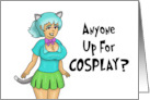 Cosplay Party Invitation With Female Cosplay Character card