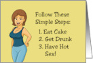 Humorous Adult Birthday Follow These Simple Steps Continue Until Happy card