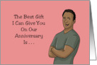 Spouse Anniversary With Cartoon Black Man Best Gift I Can Give You Is card