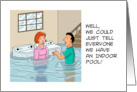 Humorous Blank Card With Couple In Flooded Basement Indoor Pool card