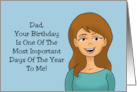 Father Birthday From Daughter The Most Important Day Of The Year To Me card