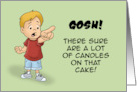 Humorous Birthday With Character Pointing That’s A Lot Of Candles card