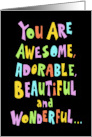 Birthday For Her You Are Awesome Just The Way You Are card