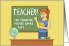 Humorous Teacher Thank You I’m Thinking You’re An Education Rock Star card