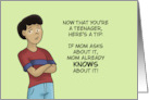Humorous Teen Birthday With Cartoon Black Boy If Mom Asks About It card