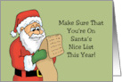 Humorous Adult Christmas Make Sure You’re On Santa’s Good List card