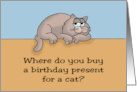 Humorous Birthday Where Do You Buy A Present For A Cat card