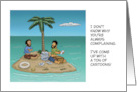 Humorous National Cartoonist Day Card Trapped On Deserted Island card