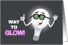 Congratulations On New Electrician Job Cartoon Lightbulb Way To Glow card