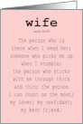 Spouse Anniversary For Wife With Cute Definition Of Husband card