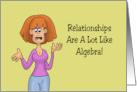 Humorous Hello Relationships Are A Lot Like Algebra card