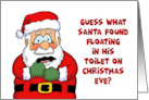 Humorous Christmas What Santa Found Floating In His Toilet card