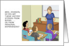 Humorous Blank Card With Cartoon About History Teacher’s Lessons card