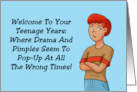 Humorous 13th Birthday For A Boy Welcome To Your Teenage Years card