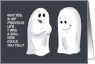 Humorous Adult Halloween With Two Ghosts Yes I Was A Girl card