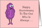 Humorous Spouse Anniversary The One Who Is Always Raisin My Temperature card