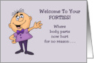 Humorous 40th Birthday Welcome To Your Forties Where Body Parts Hurt card
